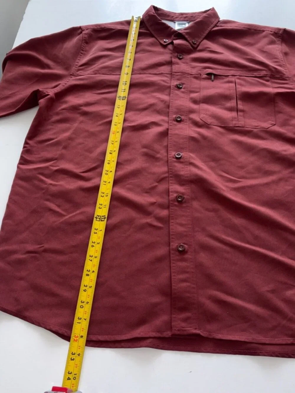 Men's The North Face Long Sleeve Collared Zipper Pocket Nantucket Red XL